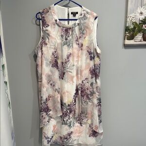 SLNY Floral Sleeveless Dress - Purple and Pink
